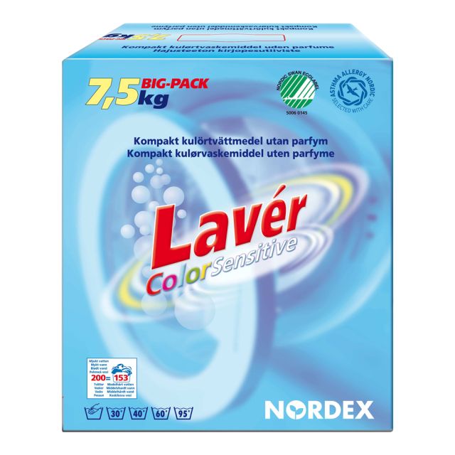 Vaskepulver Lavér Color Sensitive 7,5 kg